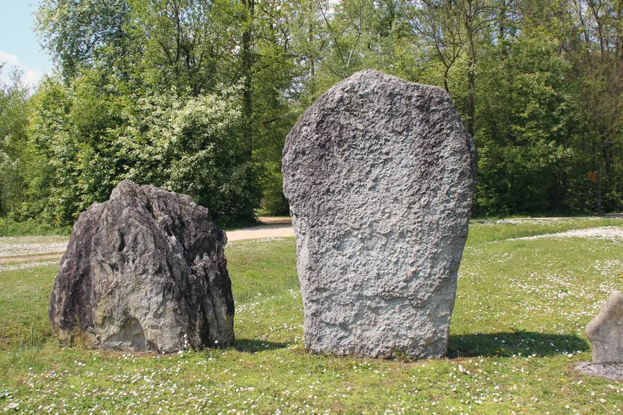 The menhirs of Clendy, raised on the lakeshore in the Neolithic