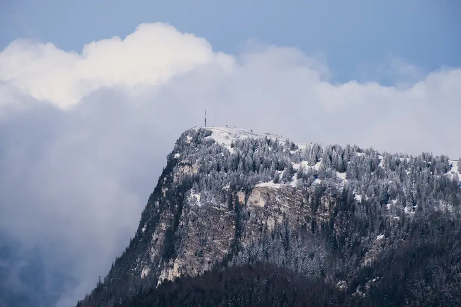 The Dent de Vaulion under winter snow