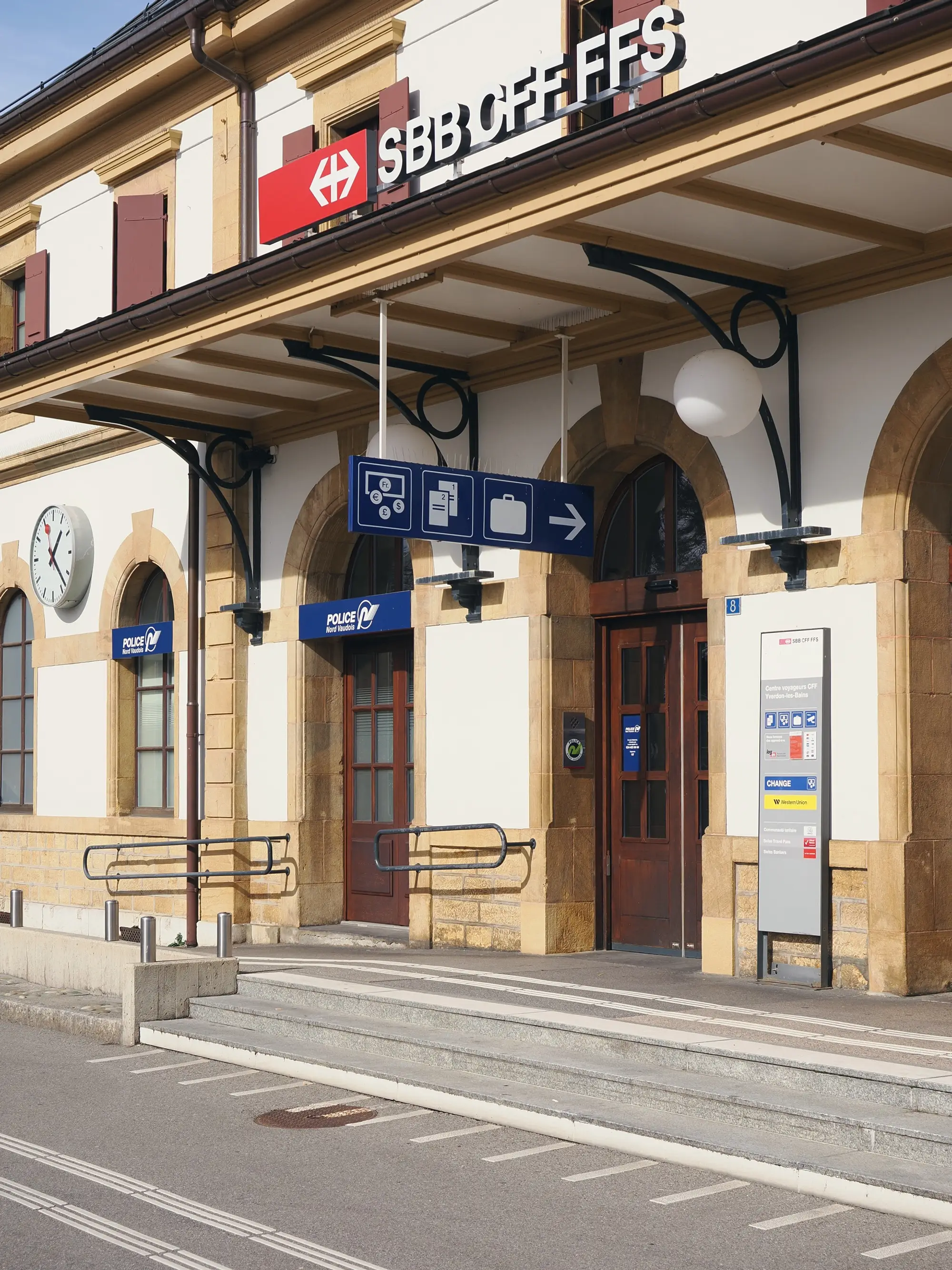 Yverdon-les-Bains station, on the Lausanne–Neuchâtel line