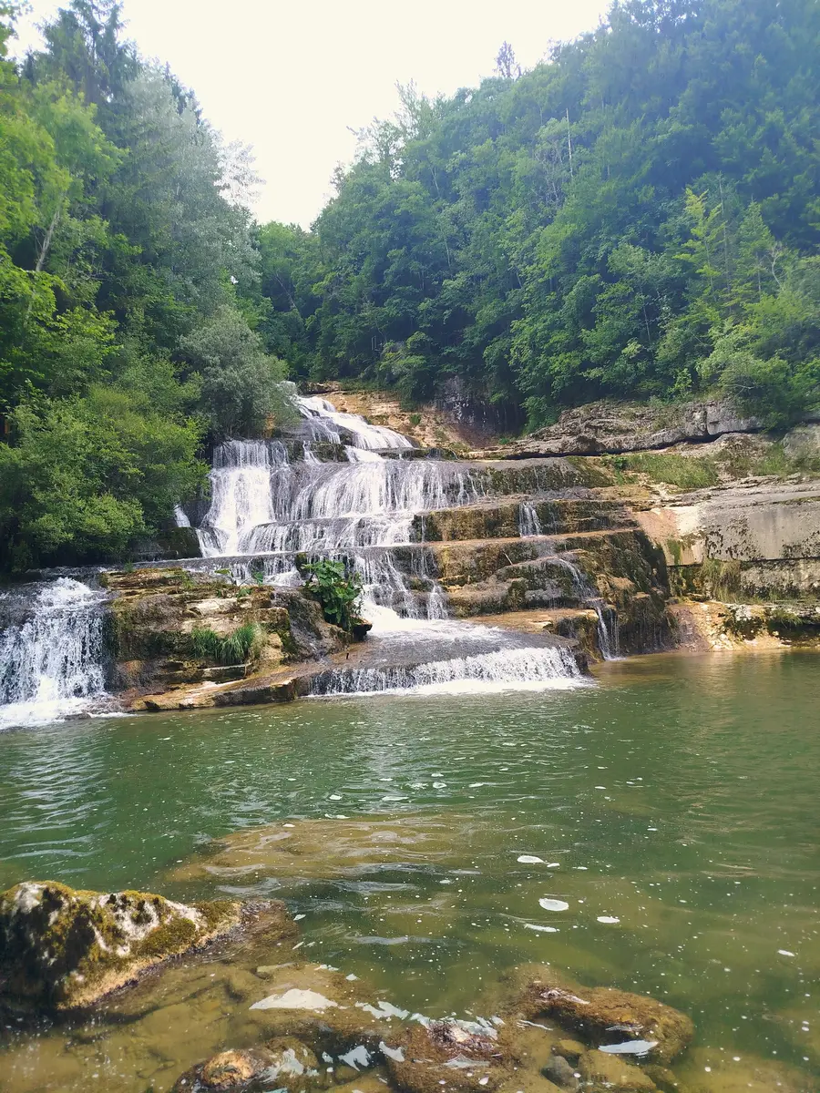 A cascade stepping down into the Gorges de l'Orbe