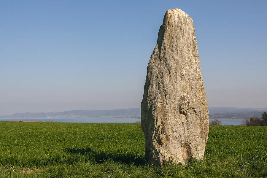 The Neolithic menhir of Champ des Échâtelards, above Grandson